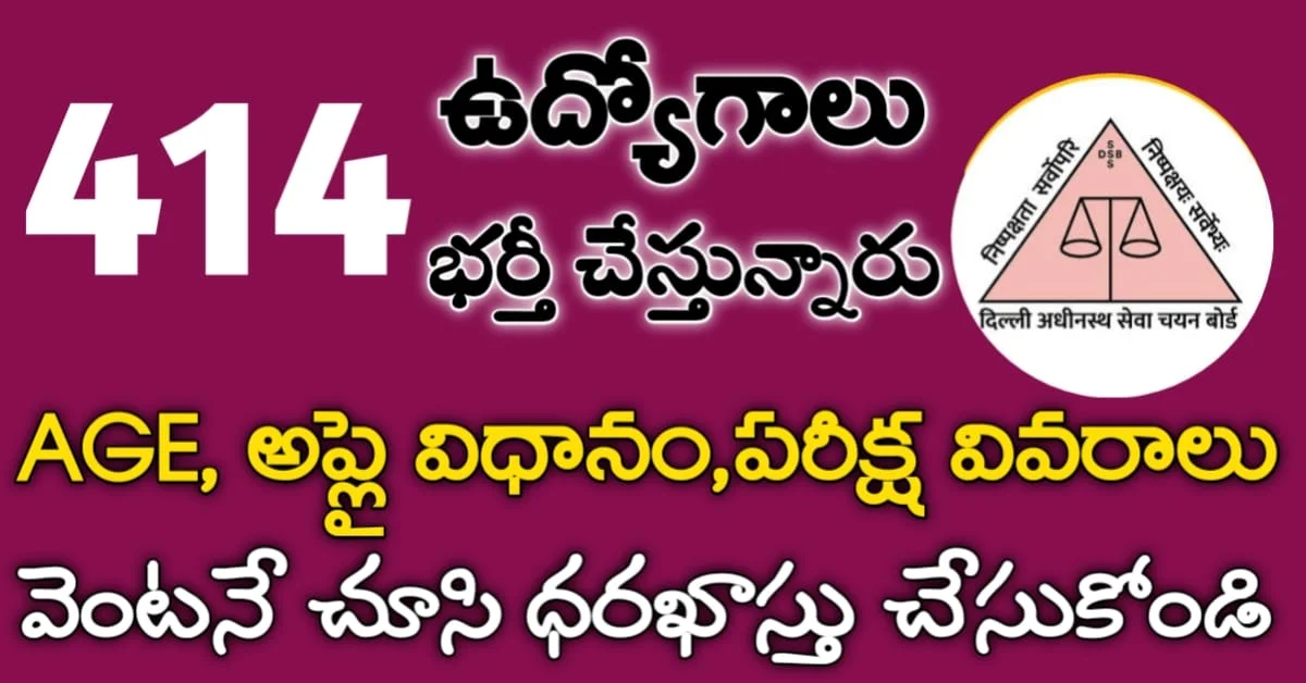 DSSSB Jobs Notification 2024