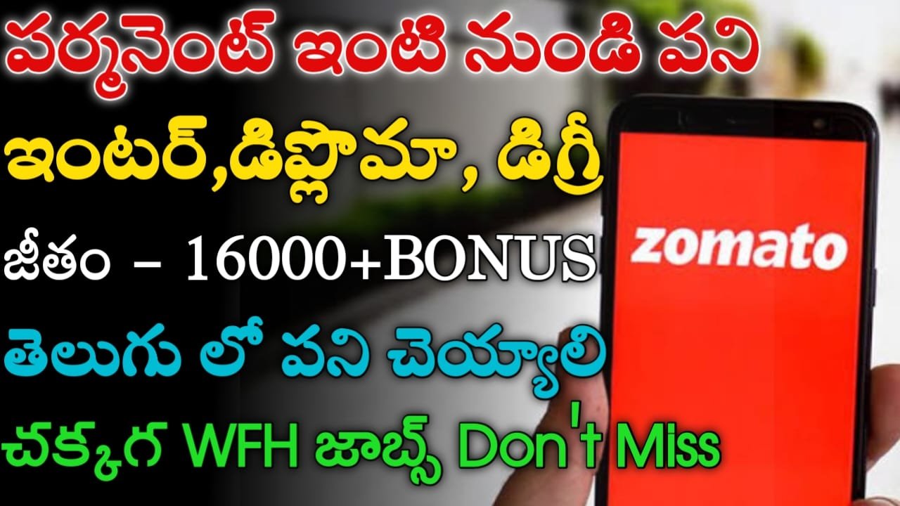 Zomato Work From Home Jobs