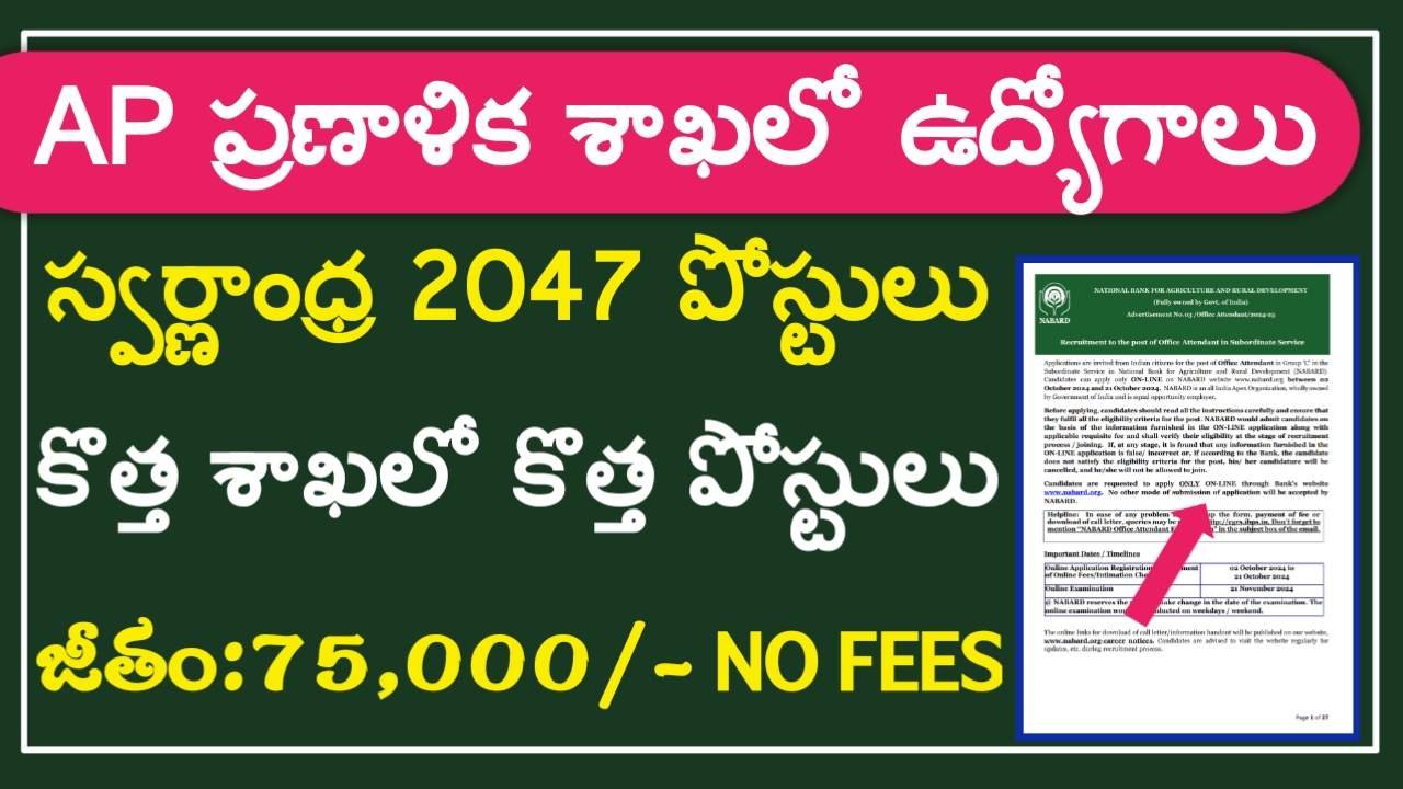 AP Planning Department Jobs 2024