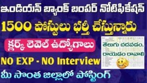 Indian Bank 1500 Vacancies Recruitment