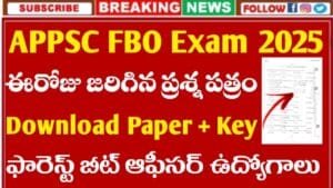 APPSC FBO Question Paper 2025
